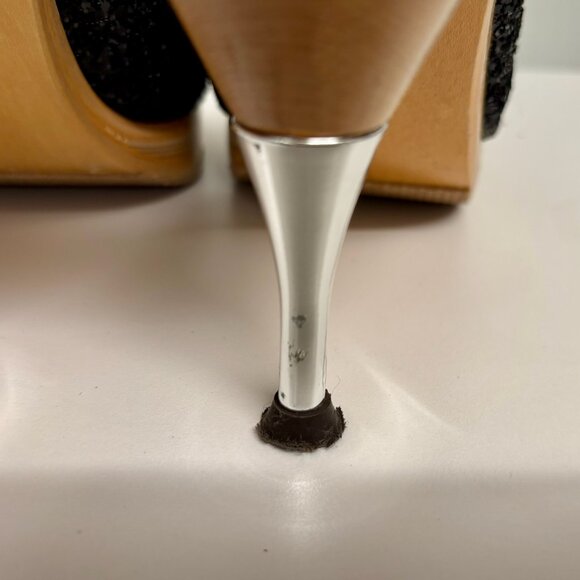 Betsey Johnson black glitter platform heel womens 7 - Picture 4 of 7